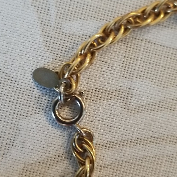 Cadoro Long Chain Necklace Decorated Large Green & Gold Beads Designer Tag Mark - Picture 10 of 14